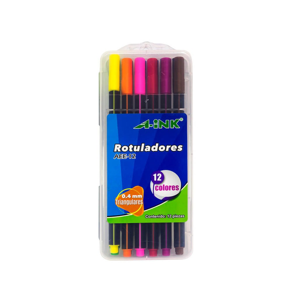 ROTULADOR TRIANGULAR A-INK 0.4MM EST.C12 PZAS. E12 C144