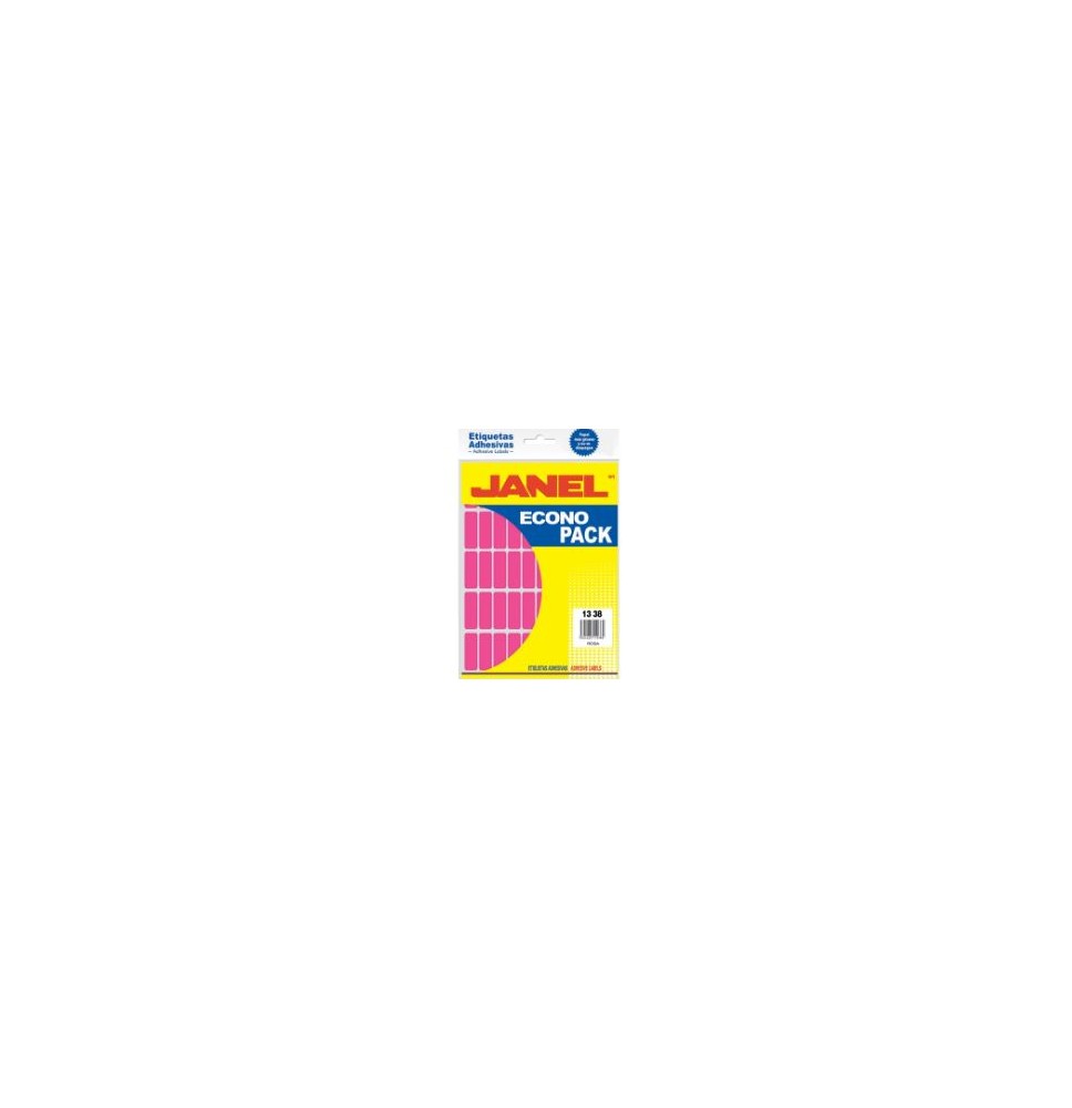 ETIQUETA ADH. FLUOR.TRANSFER 13X38 ROSA PAQ.C7H. E.100