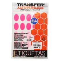 ETIQUETA ADH. FLUOR.TRANS POFERTA 38X25 ROSA PAQ.C7H E.100