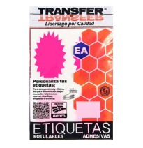 ETIQUETA ADH. FLUOR.TRANS POFERTA 64X102 ROSA PAQ.C7H E100