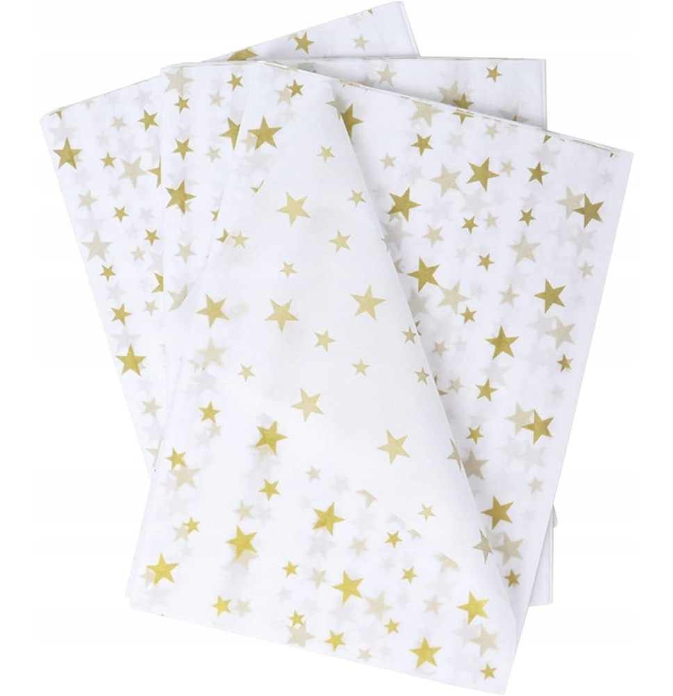 PAPEL CHINA 50X75 CM. FANTASIA ESTRELLAS ORO E.100 C1000