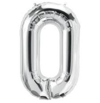GLOBO NUMERO 0 PLATEADO 0S 40 C.12
