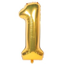 GLOBO NUMERO 1 DORADO 1G 40 C.12