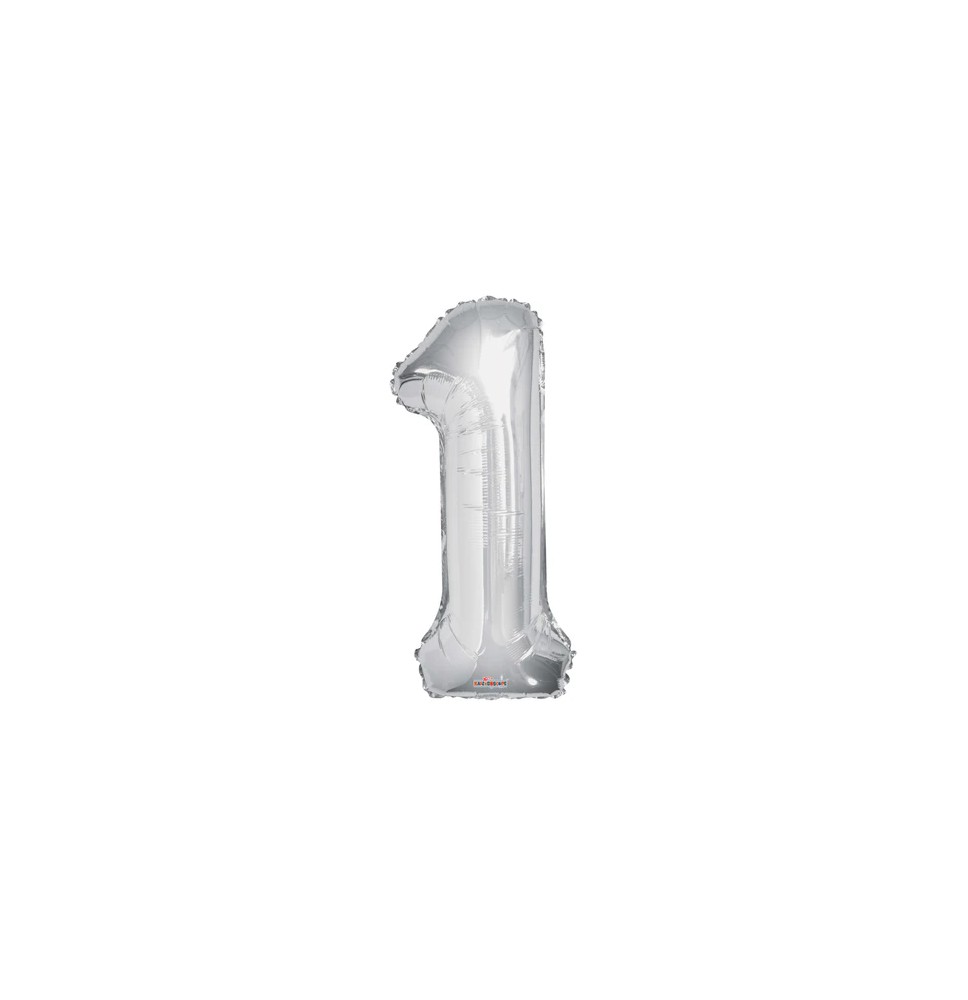 GLOBO NUMERO 1 PLATEADO 1S 40 C.12