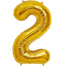 GLOBO NUMERO 2 DORADO 2G 40 C.12