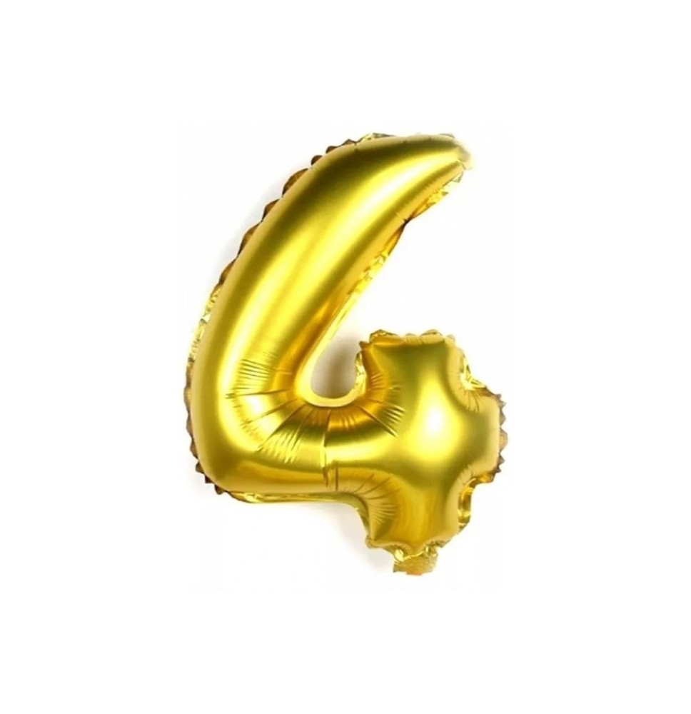 GLOBO NUMERO 4 DORADO 4G 40 C.12