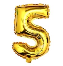 GLOBO NUMERO 5 DORADO 5G 40 C.12
