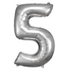 GLOBO NUMERO 5 PLATEADO 5S...