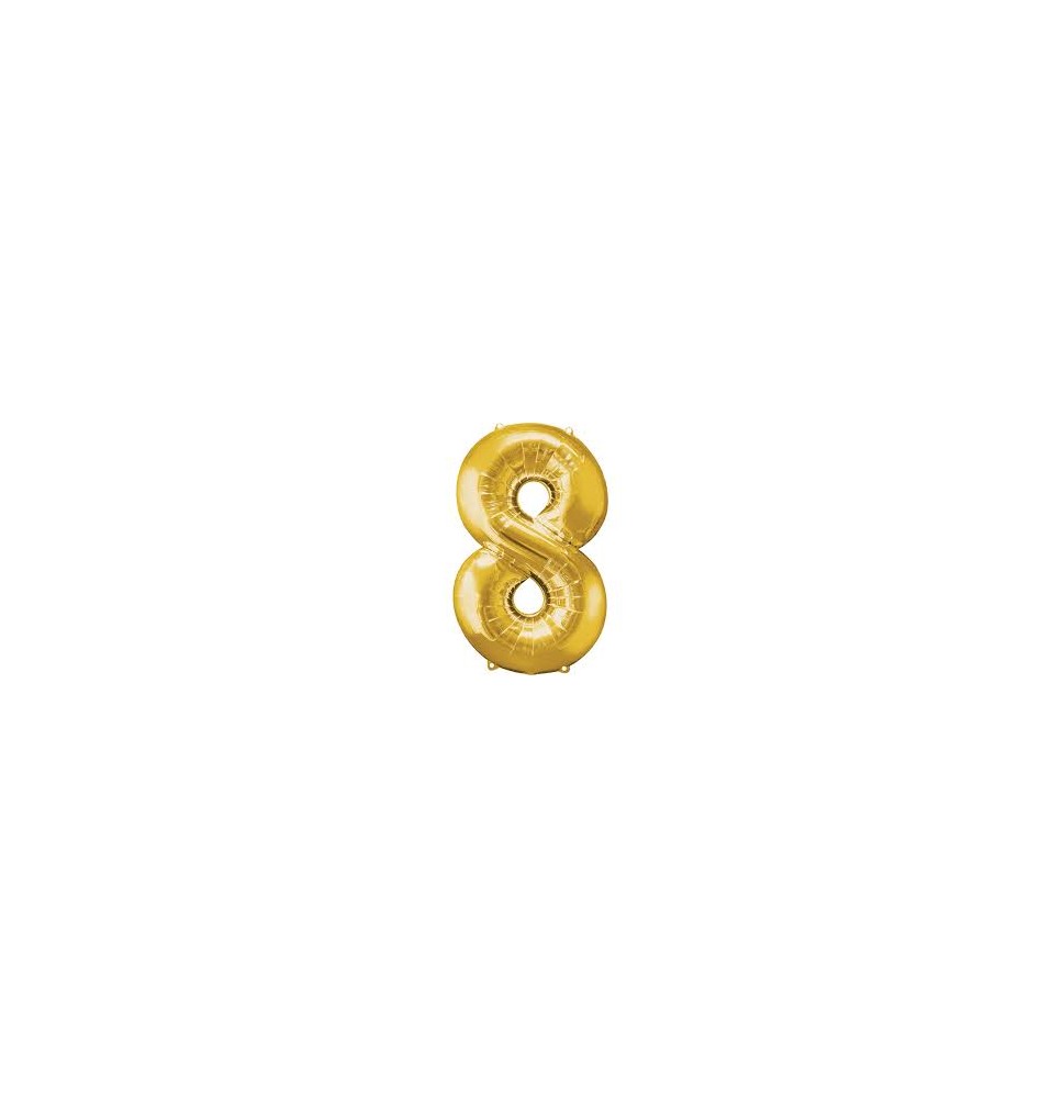 GLOBO NUMERO 8 DORADO 8G 40 C.12