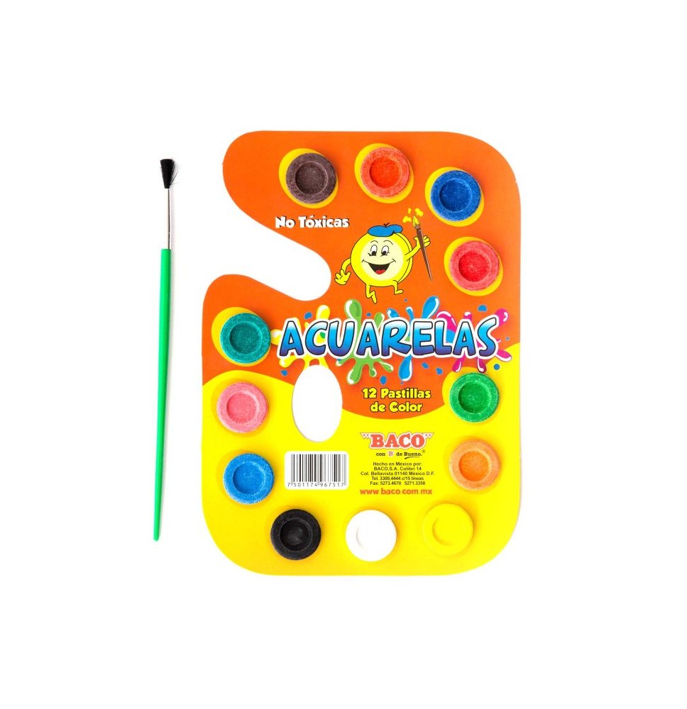 ACUARELA CARTON C12 BACO C.100