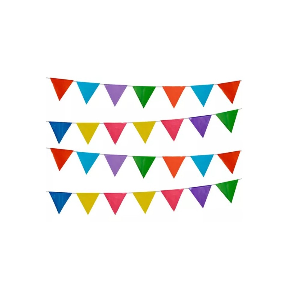 BANDERIN COLORES LISO PLASTICO 10 MTS E1