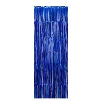 CORTINA FIESTA LARGA HOLOGRAMA METALICA AZUL C. 195X95 E1