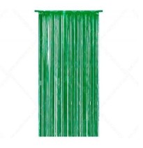 CORTINA FIESTA LARGA HOLOGRAMA METALICA VERDE 195X95 E1