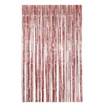 CORTINA FIESTA LARGA METALICA LISA ROSA PALO 195X95 E1