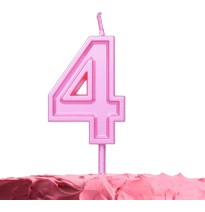 VELA NUMERO 4 PARTY ROSA E12