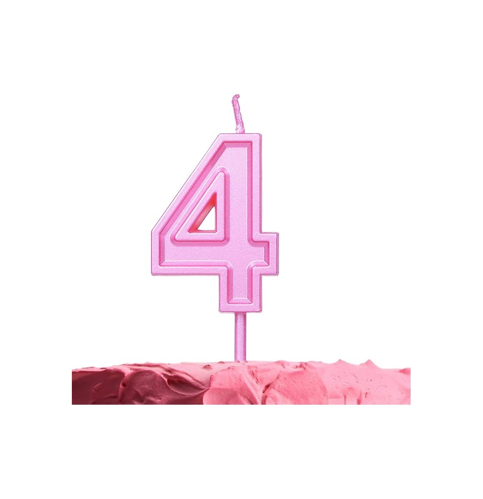 VELA NUMERO 4 PARTY ROSA E12