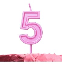 VELA NUMERO 5 PARTY ROSA E12