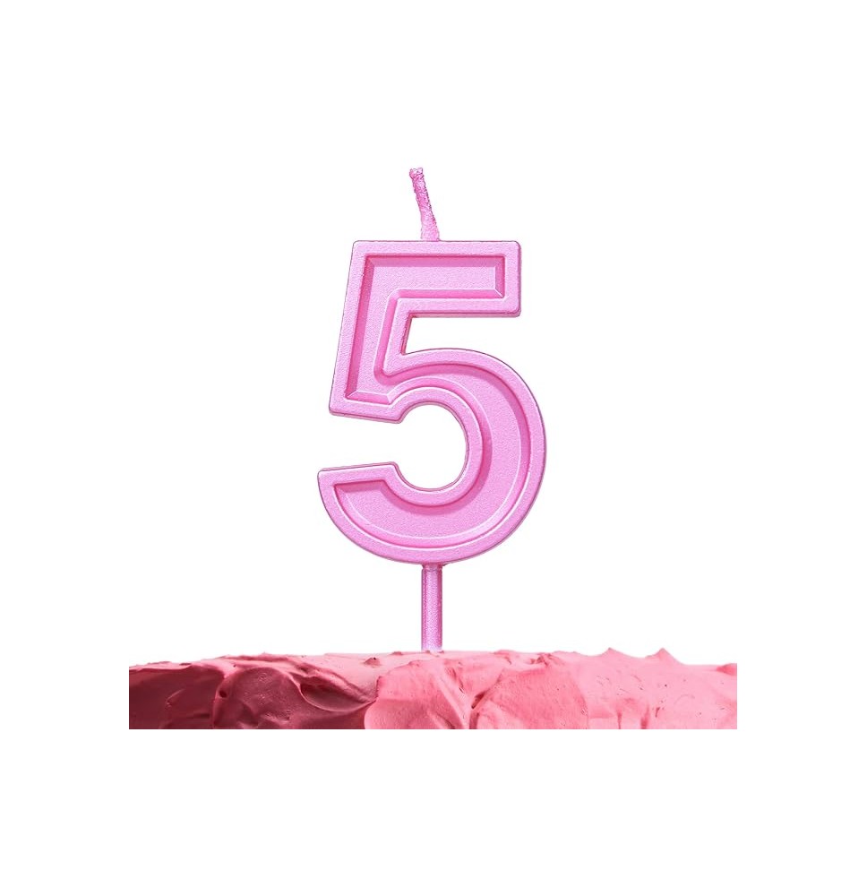 VELA NUMERO 5 PARTY ROSA E12