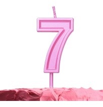 VELA NUMERO 7 PARTY ROSA E12