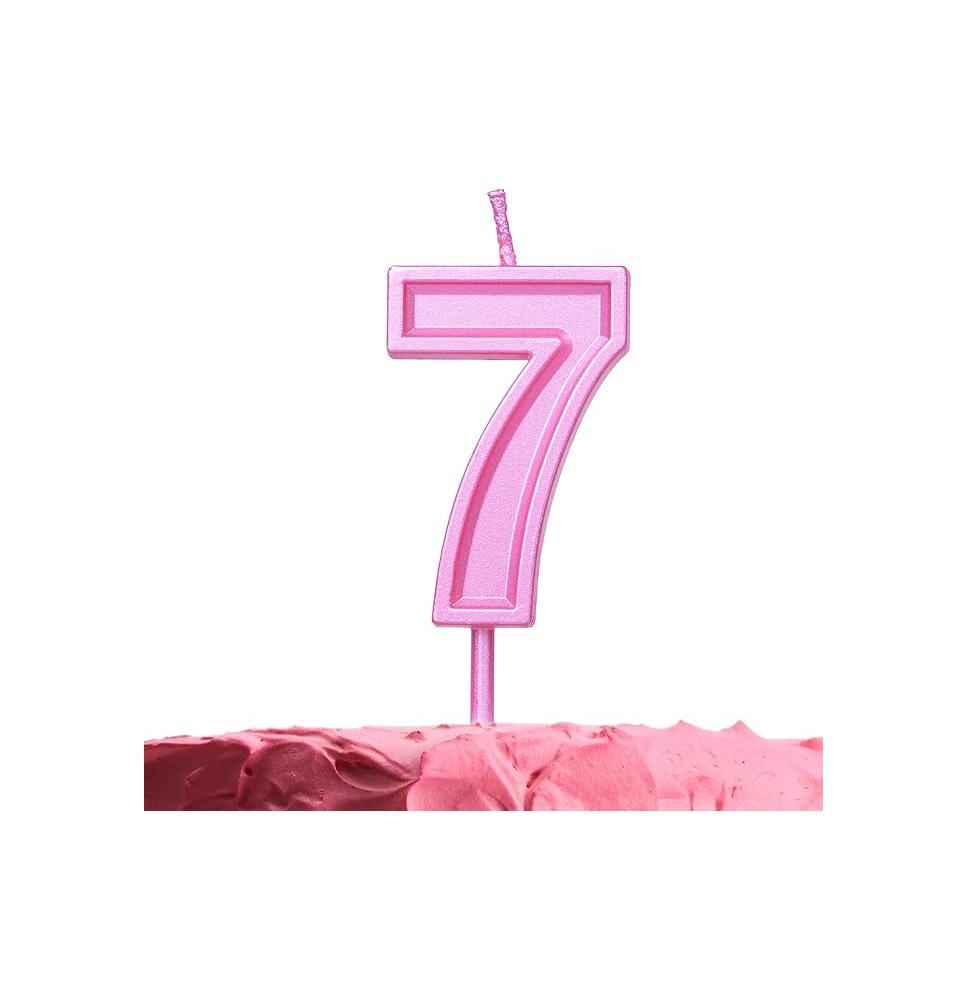 VELA NUMERO 7 PARTY ROSA E12