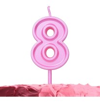 VELA NUMERO 8 PARTY ROSA E12
