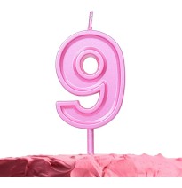 VELA NUMERO 9 PARTY ROSA E12