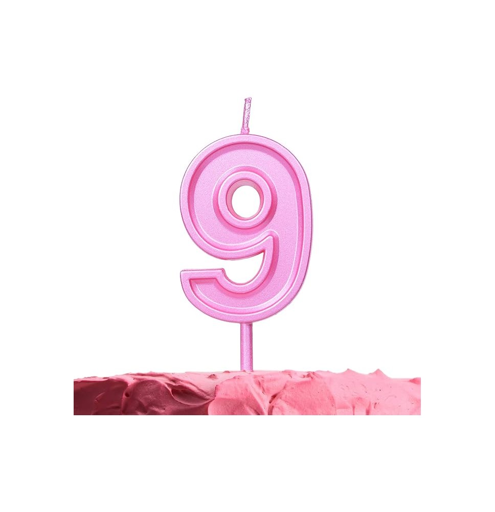 VELA NUMERO 9 PARTY ROSA E12