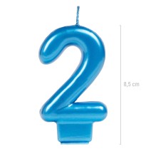 VELA NUMERO 2 PARTY AZUL E12
