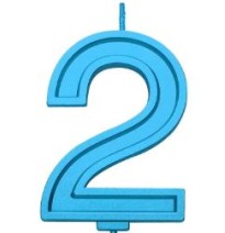 VELA NUMERO 2 PARTY AZUL E12