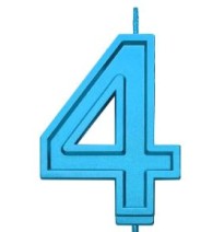 VELA NUMERO 4 PARTY AZUL E12