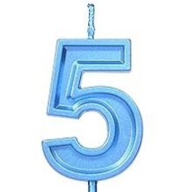 VELA NUMERO 5 PARTY AZUL E12