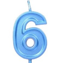 VELA NUMERO 6 PARTY AZUL E12
