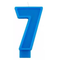 VELA NUMERO 7 PARTY AZUL E12