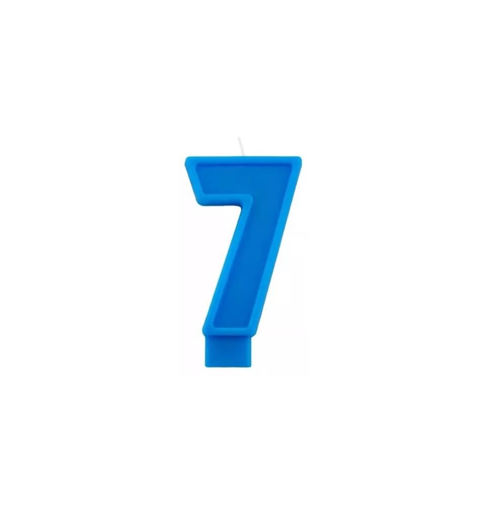 VELA NUMERO 7 PARTY AZUL E12