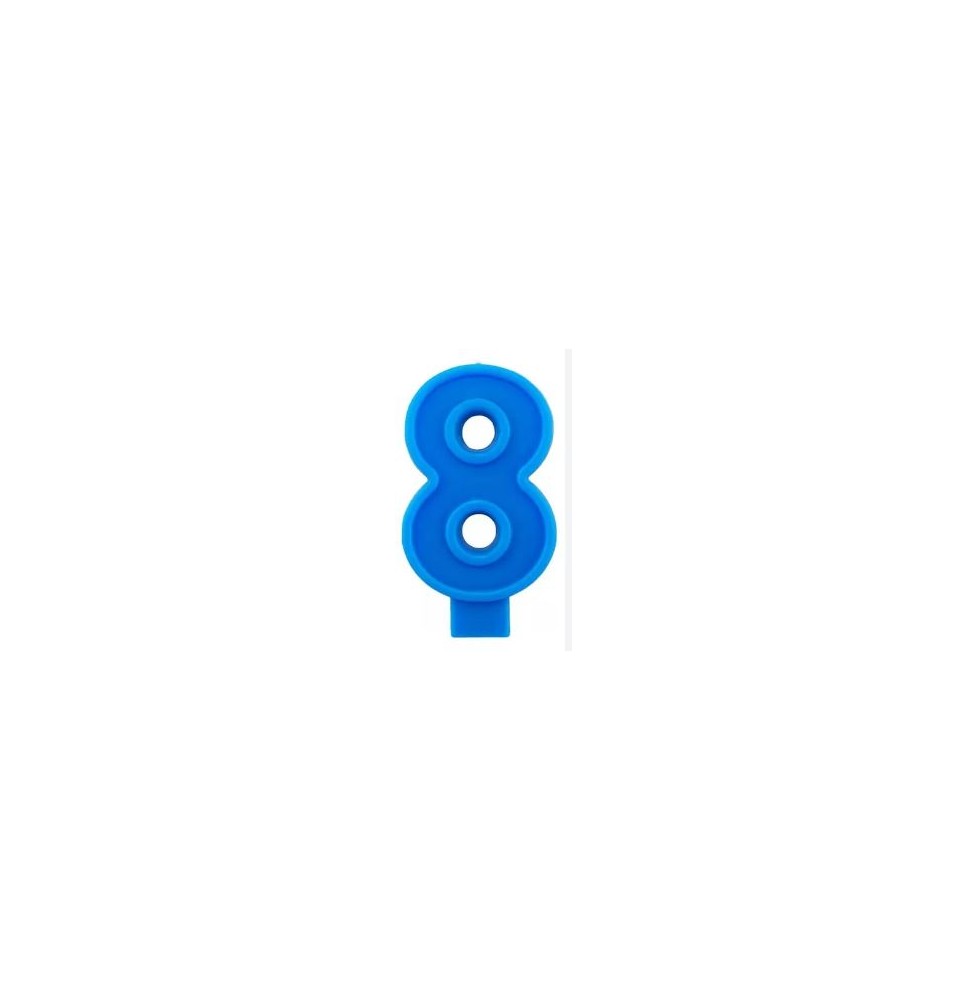 VELA NUMERO 8 PARTY AZUL E12