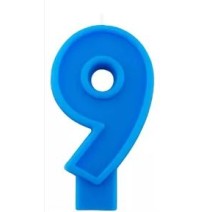 VELA NUMERO 9 PARTY AZUL E12
