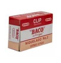CLIPS NIQUELADO 2 BACO CAJA C100 E.10 C.100