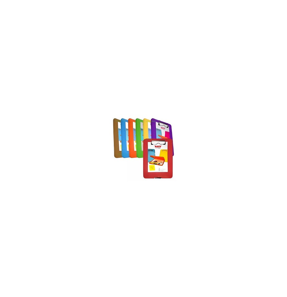 ESTUCHE TABLA AGARRAPAPEL PLAST. CTA. VCOL. BACO CLIP MET