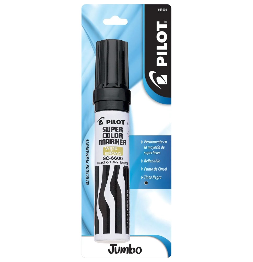 MARCADOR PERM. JUMBO SC6600 PILOT NEGRO E.12 C144
