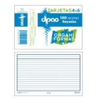 TARJETAS RAYADAS DIPAO 4X6 PAQUETE C100 C.50