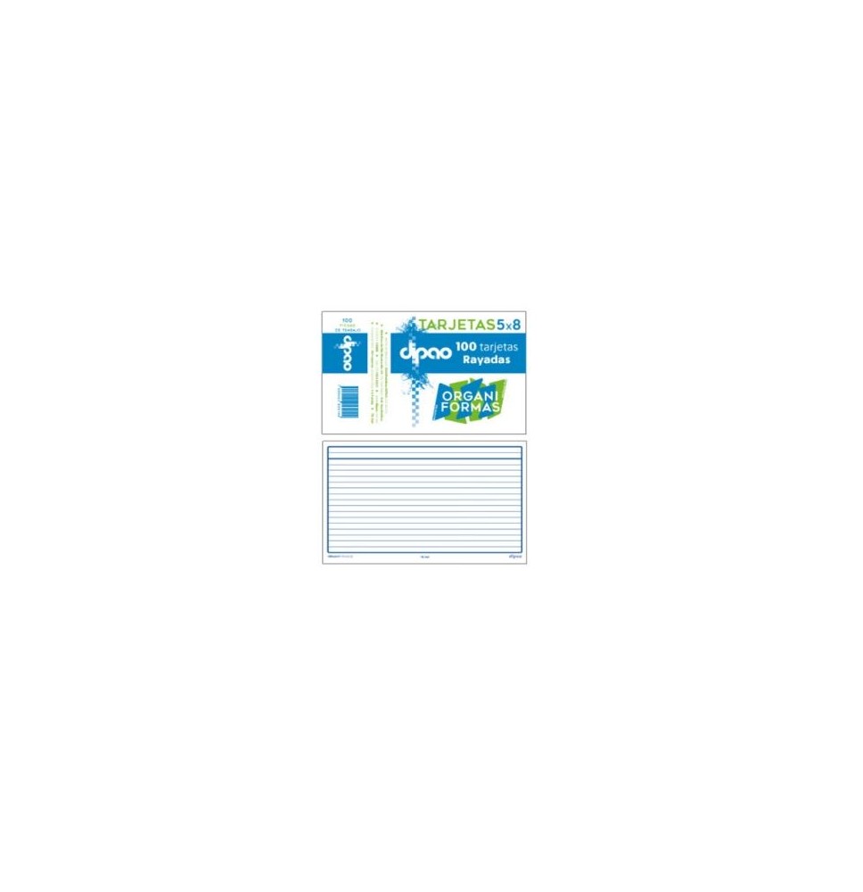 TARJETAS RAYADA DIPAO 5X8 PAQUETE C100 C.30