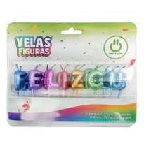 VELA FELIZ CUMPLEAÑOS MULTICOLOR PARTY IS ON C15 PZAS C.12