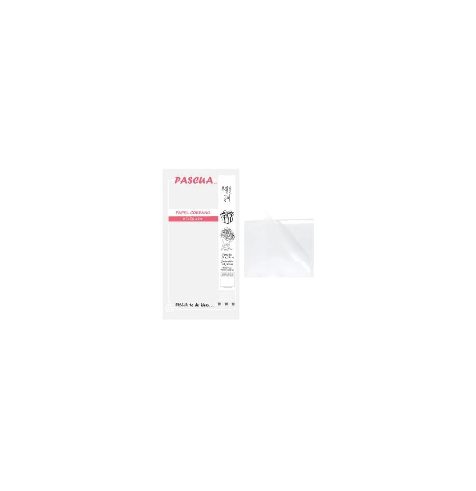 PAPEL COREANO BLANCO TISSUE 58X58 PASCUA E10