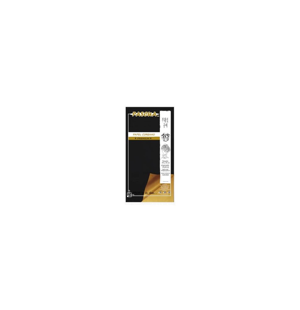PAPEL COREANO NEGRO OORO MATE 58X58 PASCUA E10