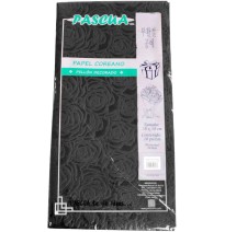 PAPEL COREANO PELLON DECORADO FLOR NEGRO PASCUA E.10