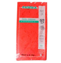 PAPEL COREANO PELLON DECORADO FLOR ROJO PASCUA E.10