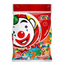 GLOBOS PAYASO 7 BOLSA C100 VCOLORES C.50