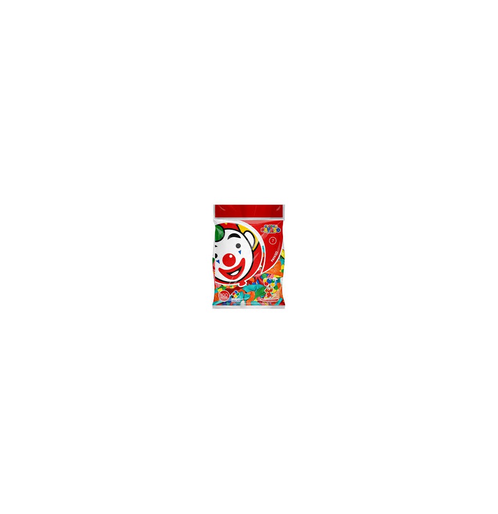 GLOBOS PAYASO 7 BOLSA C100 VCOLORES C.50