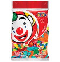 GLOBOS PAYASO 9 BOLSA C100 VCOLORES C.50