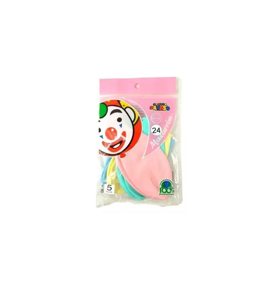 GLOBOS MACARRON PASTEL 24 VCOL. BOL.C5 C10